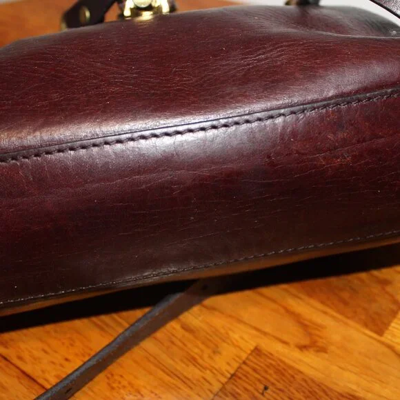 OLD TREND Vintage Leather Framed Satchel Handbag Crossbody Bag - Picture 11 of 11